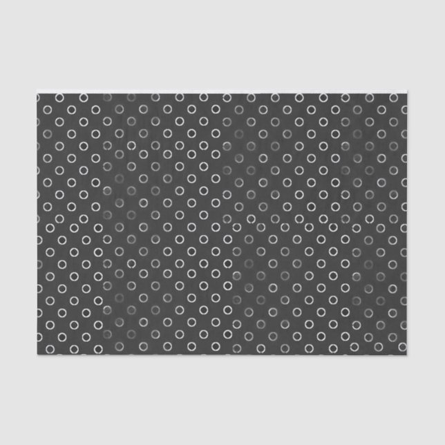 Papier Mousseline Papier de tissus Cercles noir et blanc (Recto)