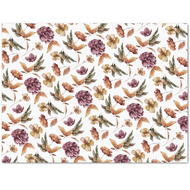 Papier Mousseline Papier de tissus d'automne floral (Watercolor Floral Fall Tissue Paper by Painted Paperie
)
