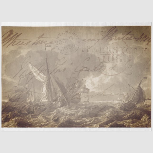 Papier Mousseline Papier de tissus de découpage de meubles nautiques (Recto)