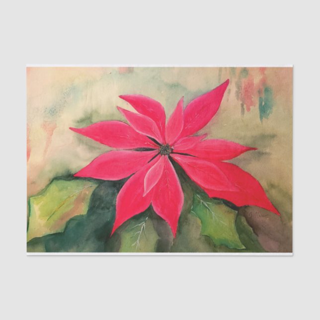 Papier Mousseline Papier de tissus de Poinsettia (Recto)