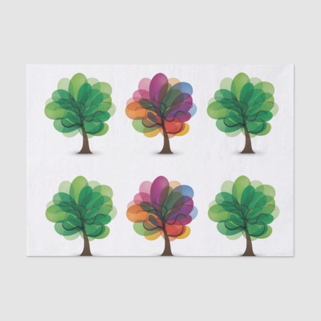 Papier Mousseline Papier de tissus des arbres Abstraits (Recto)