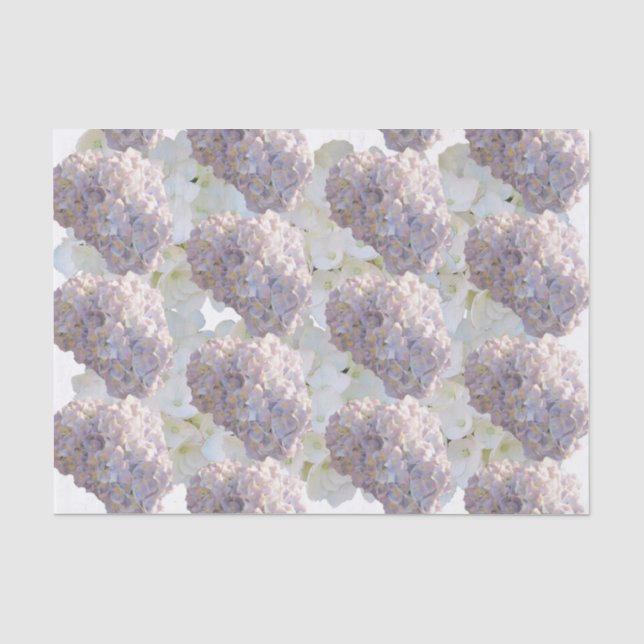 Papier Mousseline Papier de tissus d'hydrangée rose et blanc (Recto)