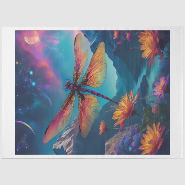 Papier Mousseline Papier de tissus Dragonfly (Recto)