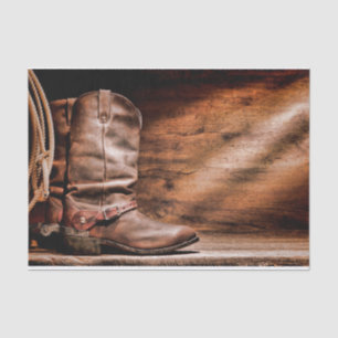 Papier Mousseline Papier de tissus enveloppant les bottes de cow-boy