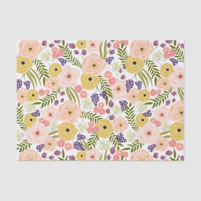 Papier Mousseline Papier de tissus fleur sauvage (Recto)