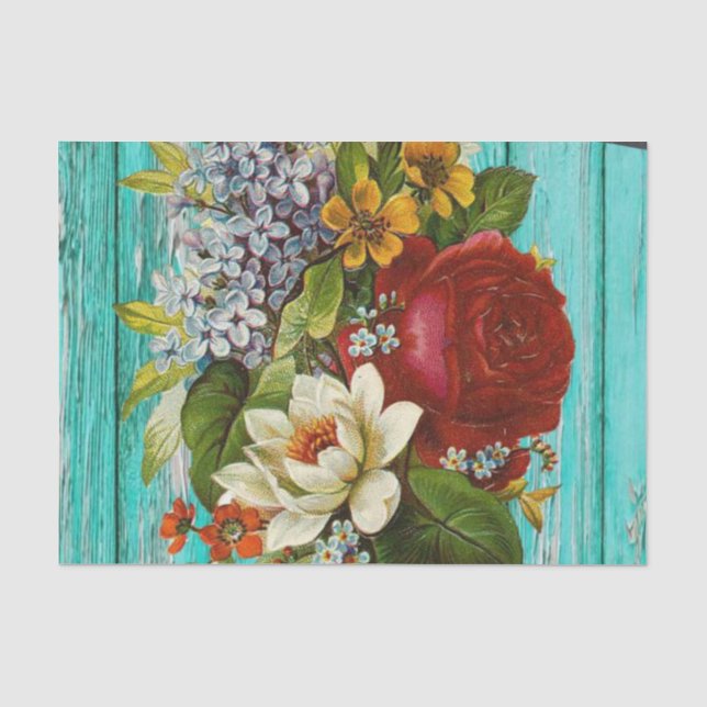 Papier Mousseline Papier de tissus Floral (Recto)