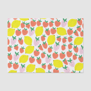 Papier Mousseline Papier de tissus fraise et citron