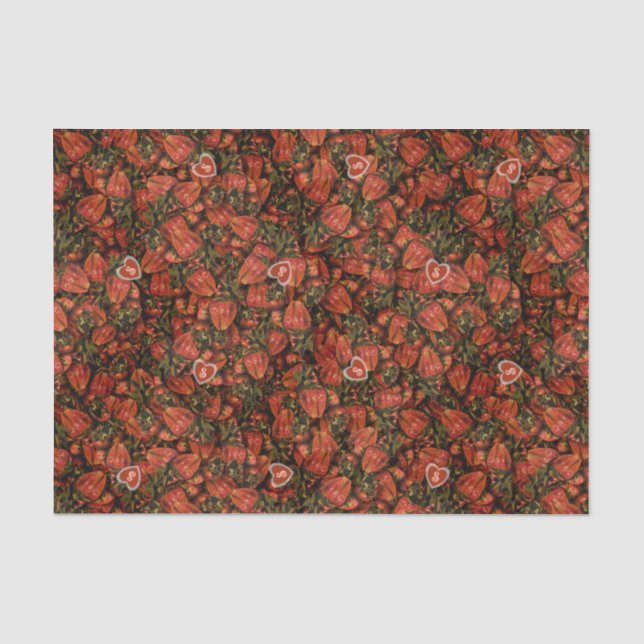 Papier Mousseline Papier de tissus fraises (Recto)