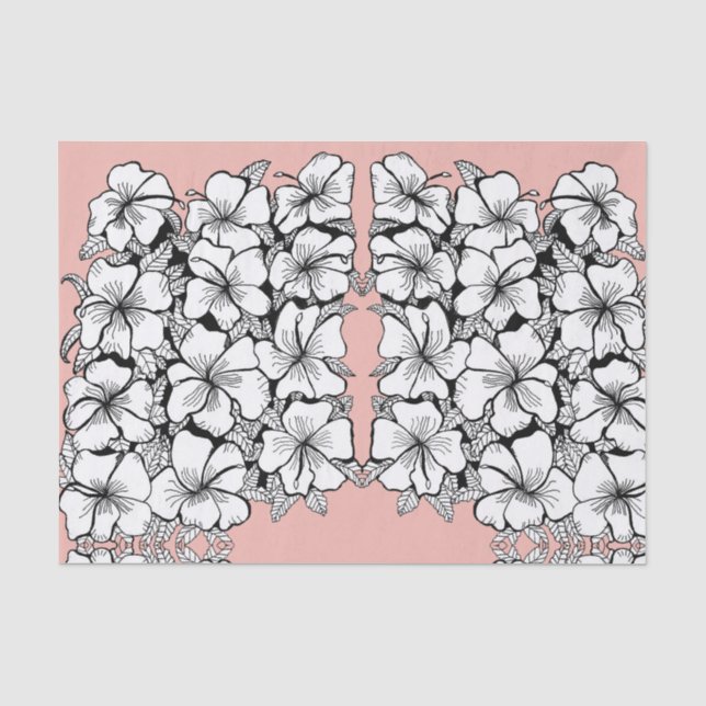 Papier Mousseline Papier de tissus Hibiscus (Recto)