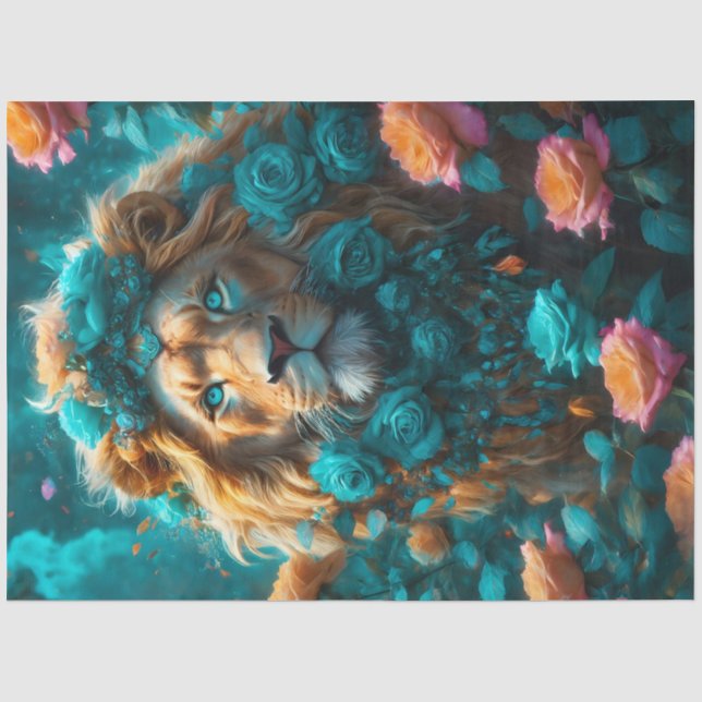 Papier Mousseline Papier de tissus Lion King rose (Recto)