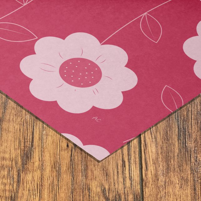 Papier Mousseline Papier de tissus magenta à motif floral gras (Créateur téléchargé)