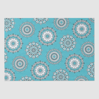 Papier Mousseline Papier de tissus Mandalas bleu