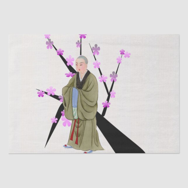 Papier Mousseline Papier de tissus moine bouddhiste (Recto)