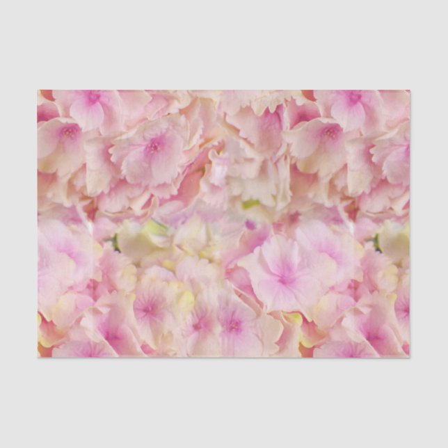 Papier Mousseline Papier de tissus Pastel Pink Hydrangeas (Recto)