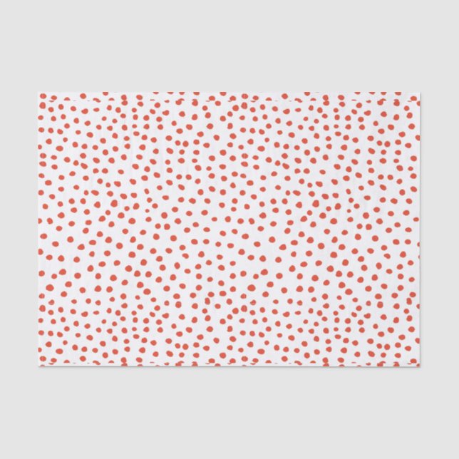 Papier Mousseline Papier de tissus Pois rouge (Recto)