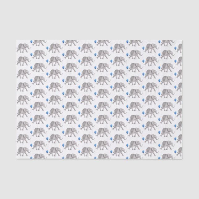 Papier Mousseline Papier de tissus pour bébé éléphant pour nouvelle  (Recto)