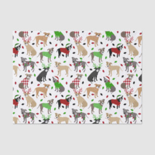Papier Mousseline Papier de tissus pour chiens Pitbull de Noël