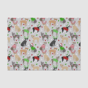 Papier Mousseline Papier de tissus pour chiens Pitbull de Noël