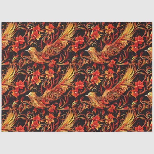 Papier Mousseline Papier de tissus pour oiseaux Imaginaires (Recto)