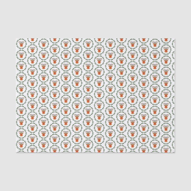 Papier Mousseline Papier de tissus Reinder de Noël (Recto)