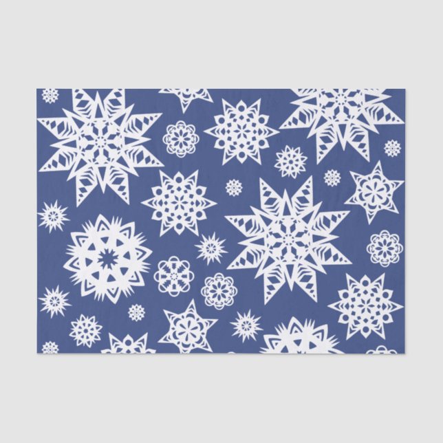 Papier Mousseline Papier de tissus Snowflakes (Recto)