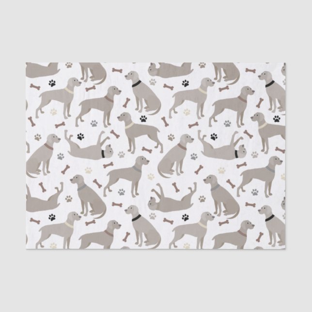 Papier Mousseline Papier de tissus Weimaraner Bones and Paks (Recto)
