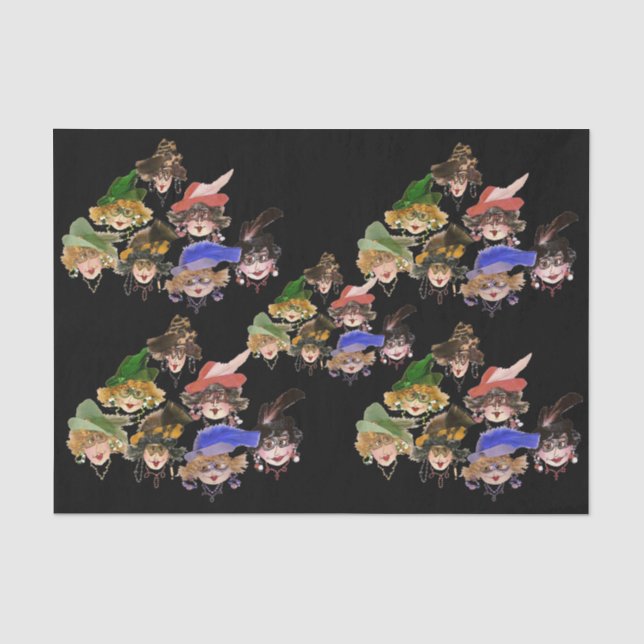 Papier Mousseline Papier de tissus Whimsical Ladies (Recto)