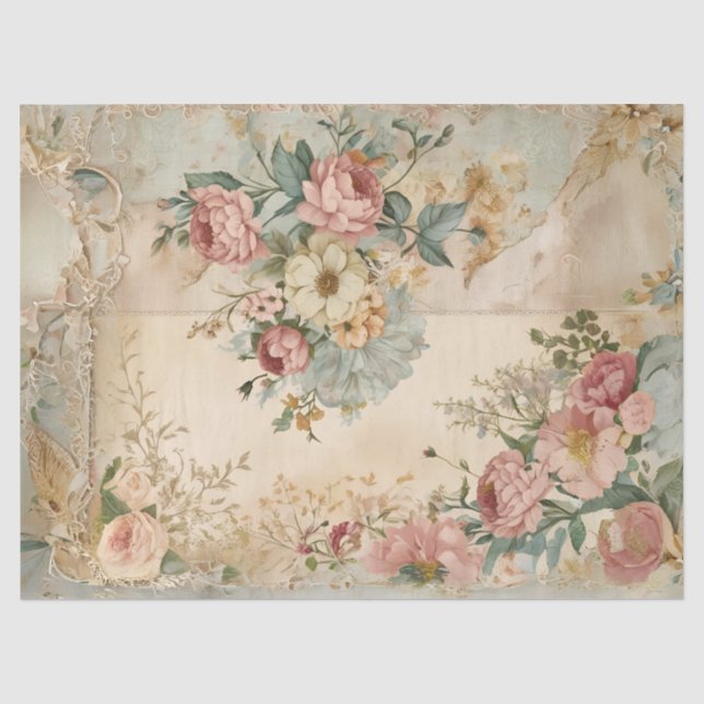 Papier Mousseline Papier de tissus Whimsical Rose (Recto)