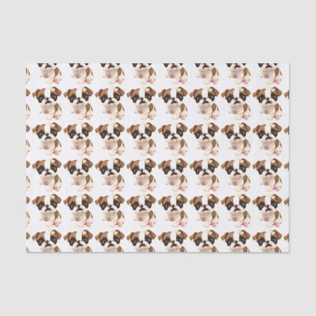 Papier Mousseline Papier d'emballage de tissu anglais de bouledogue (Recto)