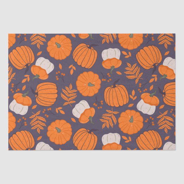 Papier Mousseline Papier d'emballage motif citrouille d'Halloween (Recto)