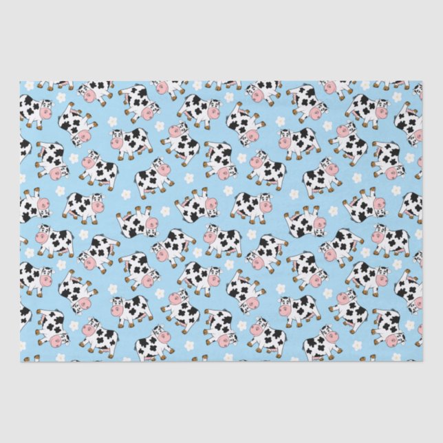 Papier Mousseline Papier d'enveloppement de la vache mignonne (Recto)