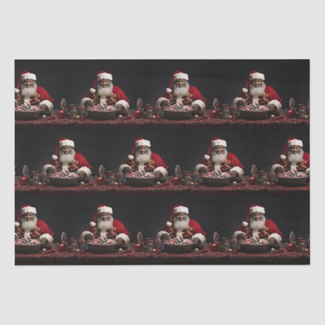 Papier Mousseline Papier d'enveloppement Père Noël Candy Claus (Recto)