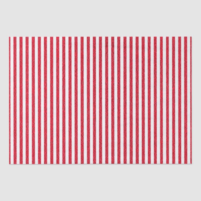 Papier Mousseline Papier d'enveloppement rayé rouge et blanc (Recto)