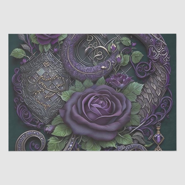 Papier Mousseline Papier d'enveloppement violet de noeud celtique de (Recto)