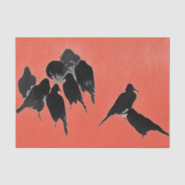 PAPIER MOUSSELINE PAPIER D'IMPRESSION EN TISSU JAPONAIS NOIR CROWS