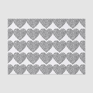 Papier Mousseline papier Empreinte de patte de silhouette du coeur