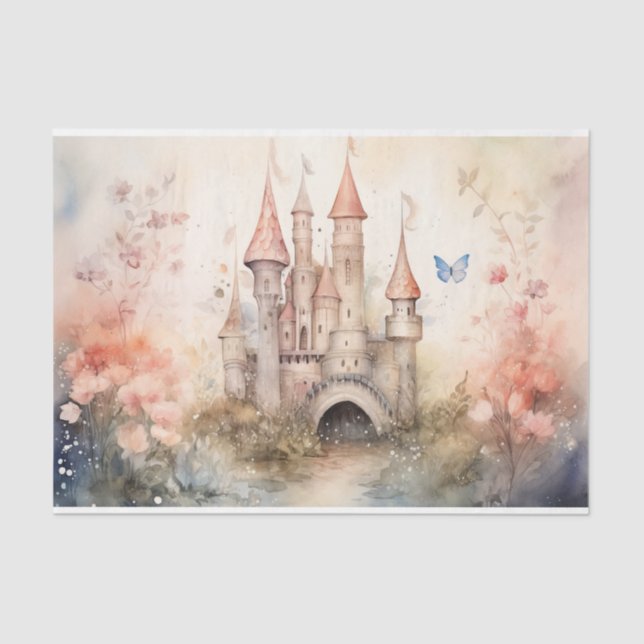 PAPIER MOUSSELINE PAPIER EN TISSU DE DÉCOUPAGE FLEURIE ROYAUME-UNI (Recto)