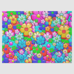 Papier Mousseline Papier en tissu de fleurs hippie