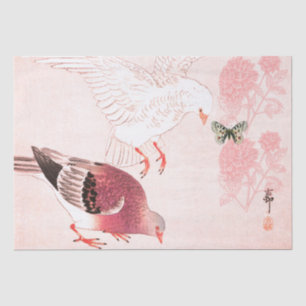 PAPIER MOUSSELINE PAPIER EN TISSU IMPRIMÉ JAPONAIS VOL BLANC DOVE