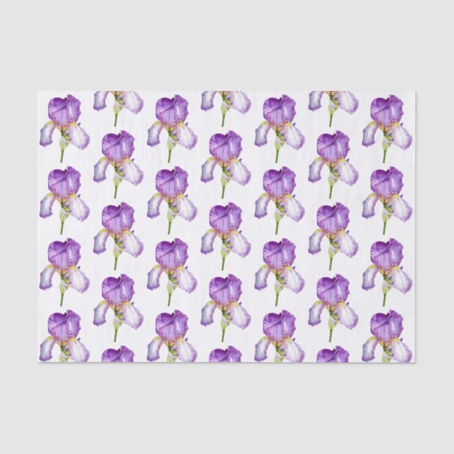 Papier Mousseline Papier en tissu Motif Iris violet (Recto)