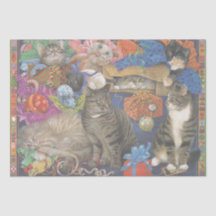 PAPIER EN TISSU PEINT CAT