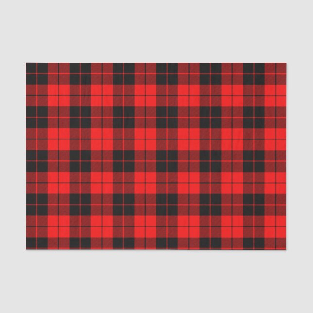 Papier Mousseline Papier en tissu rouge et noir plaid Motif (Recto)