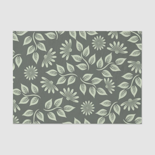 Papier Mousseline papier feuille vert (Recto)