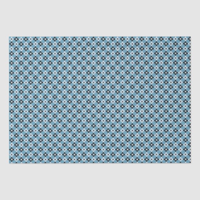 Papier Mousseline Papier motif à fleurs noir et blanc (Recto)
