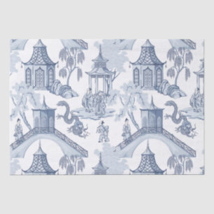 Papier Mousseline Papier Motif chinois bleu et blanc