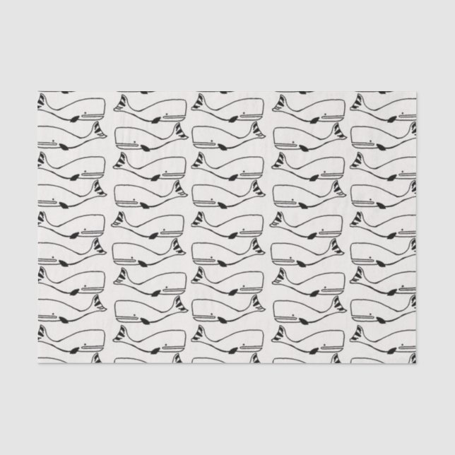 Papier Mousseline Papier motif géométrique de baleine (Recto)