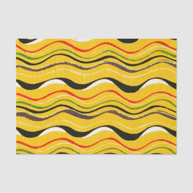 PAPIER MOUSSELINE PAPIER MOTIF JAPONAIS EN TISSU JAUNE (Recto)