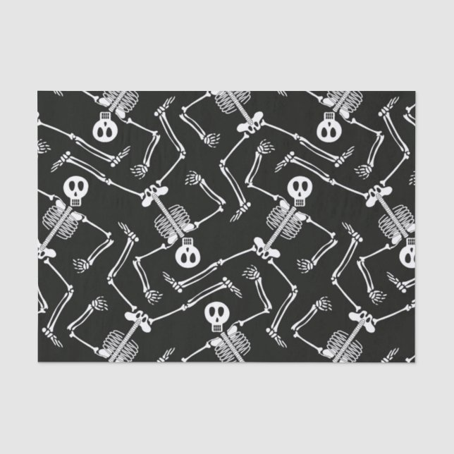 Papier Mousseline Papier motif squelette d'Halloween (Recto)