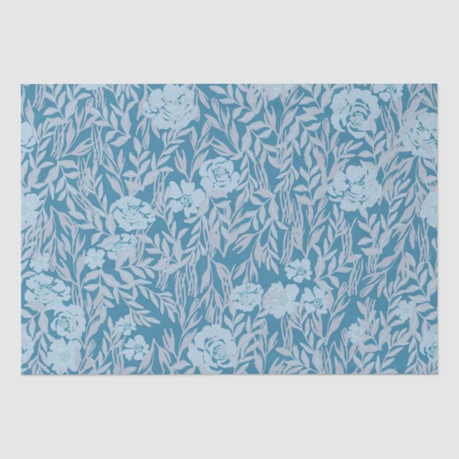 Papier Mousseline Papier mouchoir élégant bleu sur bleu pour toutes  (Recto)