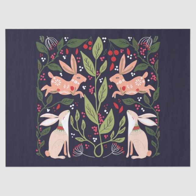 PAPIER MOUSSELINE PAPIER MOUSSELINE: ART DU FOLK : RABBITS (Recto)